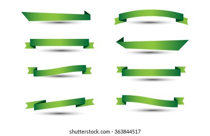 green ribbon vector set