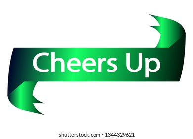 Green Ribbon With Word Cheers Up