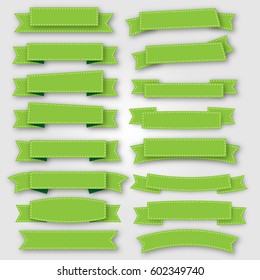 Green ribbons and banners vector