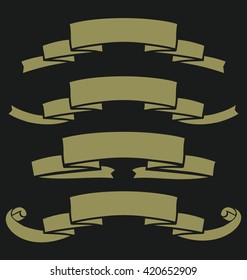 Green ribbons on black background