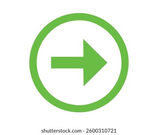 Green Right Arrow Icon – Directional Symbol Vector EPS File.