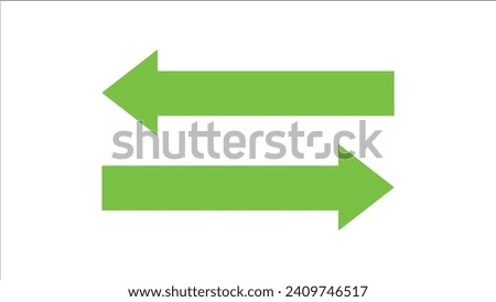 Green Right And Left Arrow icon. Isolated on white. Continue icon. Next sign. East arrow.