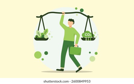 Green rights and law or environment law for better living with eco friendly and sustainable future. Green environment template with isolated icons. Modern flat infographic, Cartoon vector illustration