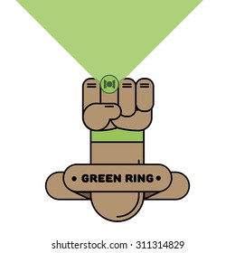 green ring on the finger