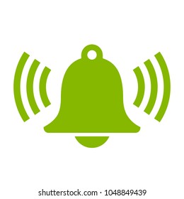Green ringing bell vector icon illustration isolated on white background