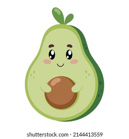 green ripe kawaii avocado. healthy healthy proper nutrition for weight loss