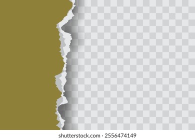 Green Ripped Paper Background in Left Position for Flyer, Banner, Infographic, Website, Ads Banner or Etc. High Quality Background Vector Illustration