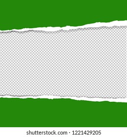 Green Ripped Paper With Gradient Mesh, Vector Illustration