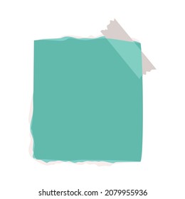 green ripped paper with tape