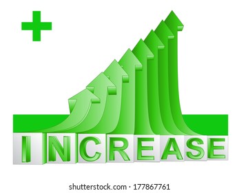 green rising arrow graph with text vector illustration