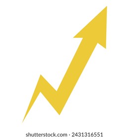 flecha verde ascendente fondo aislado con trazado de recorte en estilo dibujado a mano. flecha hacia arriba, gráfico de crecimiento, icono de éxito, gráfico ascendente para concepto financiero o empresarial, eps10