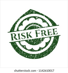 Green Risk Free rubber grunge stamp