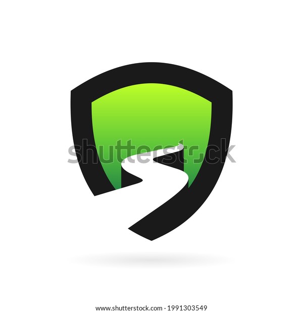 green road logo in shield\
symbol