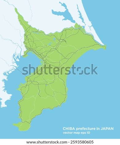 Green road route map of Chiba prefecture, Japan