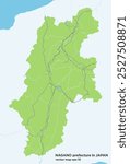 Green road route map of Nagano prefecture, Japan