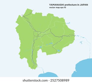 Green road route map of Yamanashi prefecture, Japan