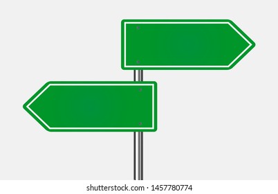 Realistic Green Street Road Signs City Stock Vector (Royalty Free ...