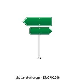 Realistic Green Street Road Signs City Stock Vector (royalty Free 