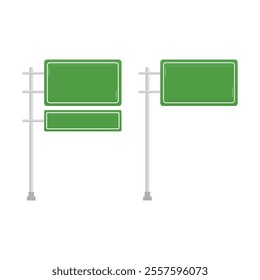 Green Road Sign. Directional Sign. Road Traffic Sign.