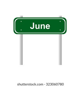Green road sign June
