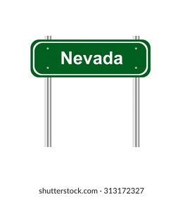 Green road sign US state of Nevada
