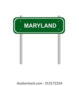 Green road sign US state of Maryland