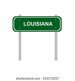 Green road sign US state of Louisiana