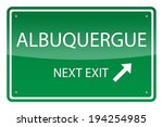 Green road sign, vector - Aluquerque