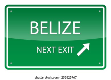 Green road sign, vector - Belize