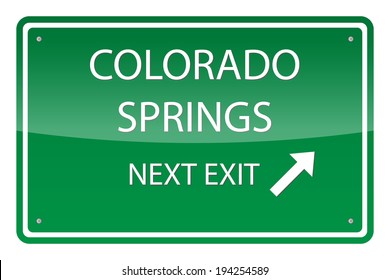 Green road sign, vector - Colorado Springs