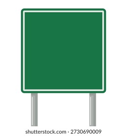 Grüner Verkehrszeichenvektor einzeln. Illustration des Verkehrszeichens mit leerem Platz für Ihre Nachricht. Banner-Design-Element. Schild.