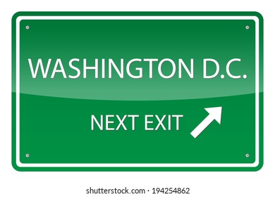 Green road sign, vector - Washington D.C.