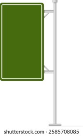 Green road sign with white frame providing guidance and information to drivers on highways and streets, ensuring road safety and navigation