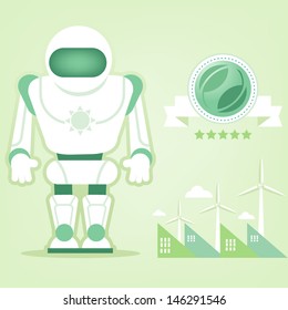 A green robot