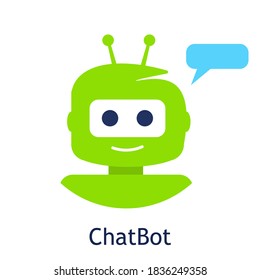 Green Robot Chatbot Logo Template Chat Stock Vector (Royalty Free ...