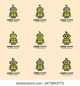 Green Robot Lindo Agricultura Vector Dibujos animados perfecto para la agricultura, innovación futura, etc