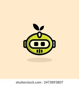 Green Robot Lindo Agricultura Vector Dibujos animados perfecto para la agricultura, innovación futura, etc