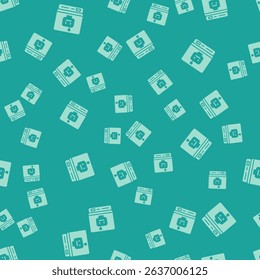 Green Robot icon isolated seamless pattern on green background. Artificial intelligence, machine learning, cloud computing.  Vector