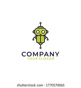 Green Robot Logo Template Design
