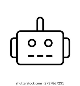 Green Robot Outline Icon Vector Illustration