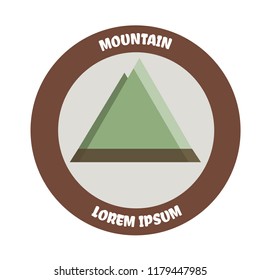 Green rock mountain vector logo. Hill of nature icon