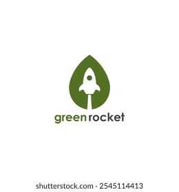 Design de logotipo de foguete verde simples