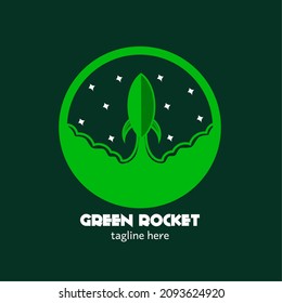 green rocket logo illustration. suitable for your company logo.