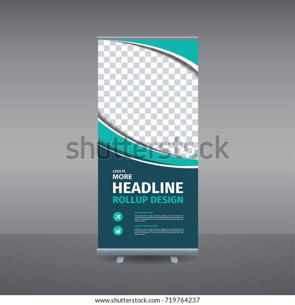 Green Roll Banner Template Design Horizontal Stock Vector Royalty Free