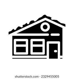 green roof environmental glyph icon vector. green roof environmental sign. isolated symbol illustration