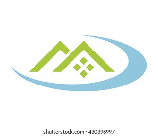 green roof house housing home real estate residence residential image vector icon