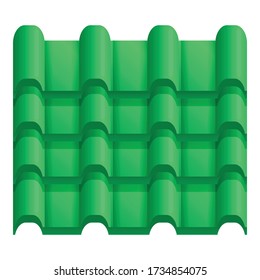 Green roof icon. Cartoon of green roof vector icon for web design isolated on white background
