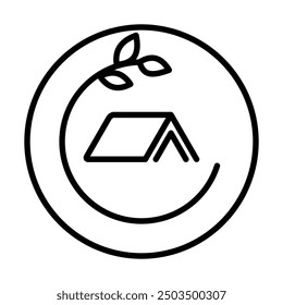 Green Roof icon line vector illustration