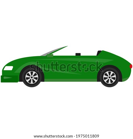 Green roofless cabriolet car vector vehicle auto icon