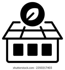 Green Rooftop Icon can be used for web, app, infographic, etc